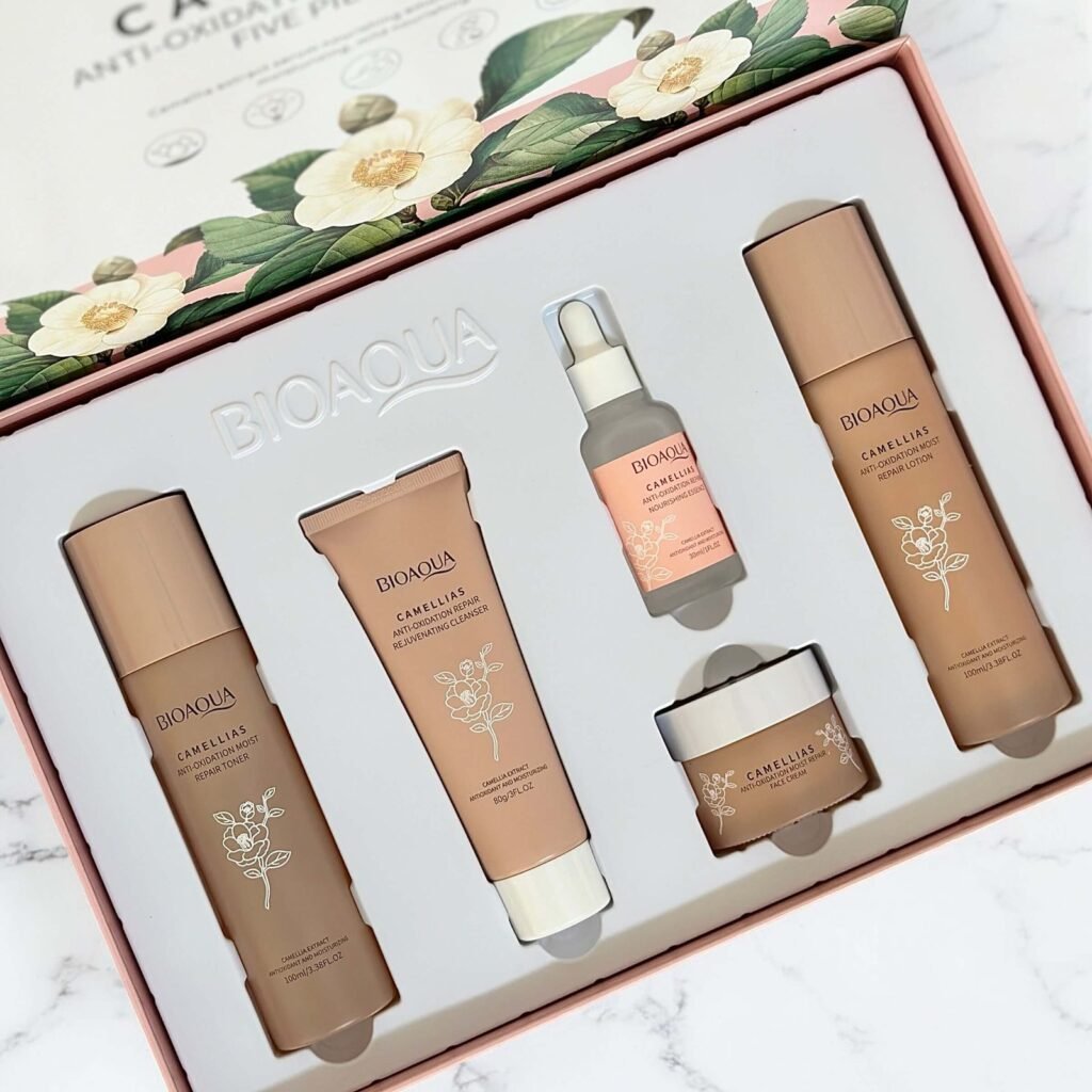 Kit Cuidado Facial Bioaqua Camelias 6Pcs