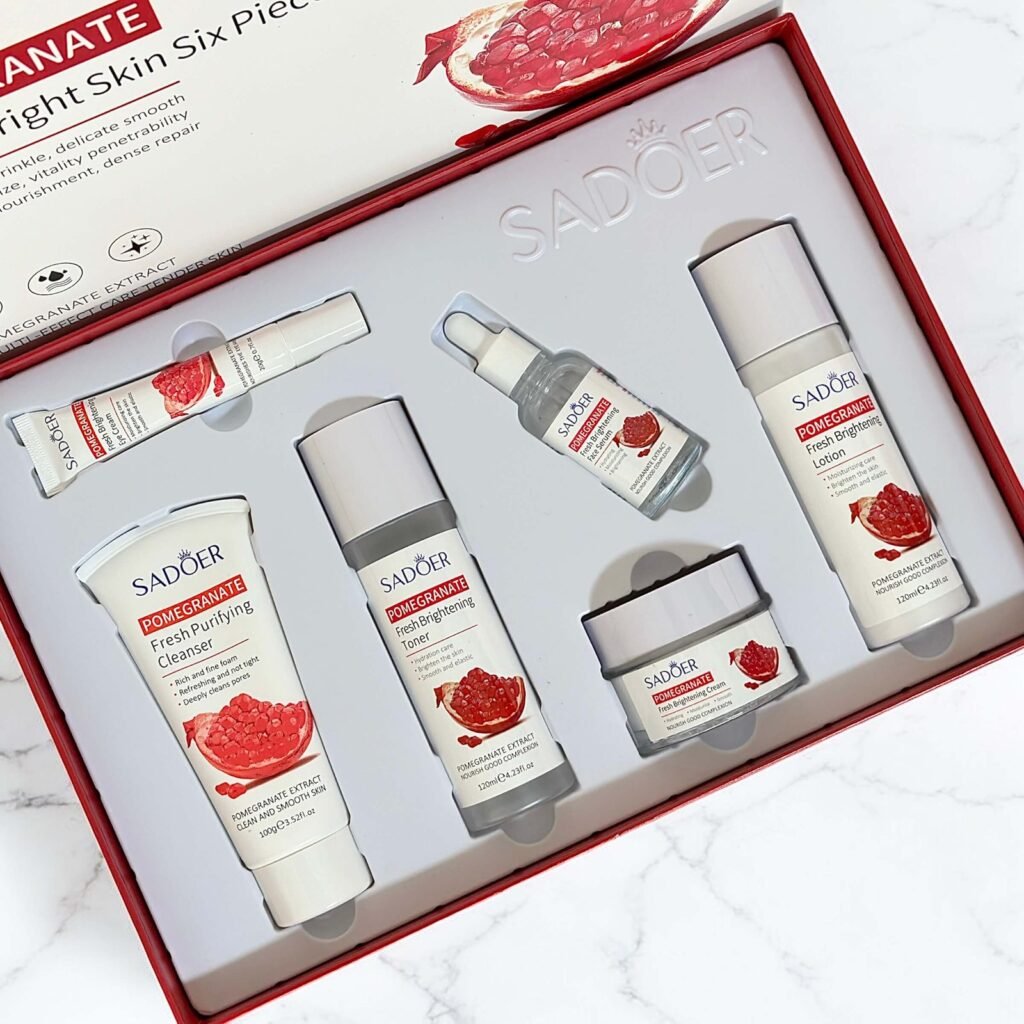Kit De Cuidado Facial Sadoer Con Extracto De Granada 6 Pcs